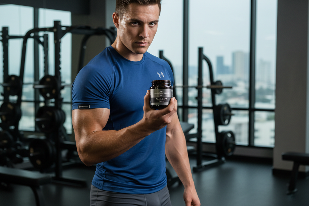 Homem jovem lifestyle Shilajit